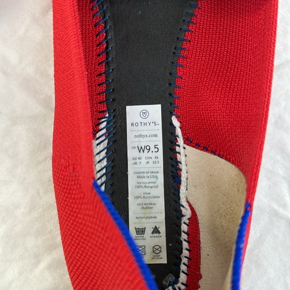 Rothy’s Pointed Toe Chili Red Slip On Shoes - Picture 8 of 8